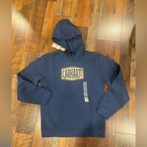 NWT Carhartt Kids denim Blue Hoodie size large